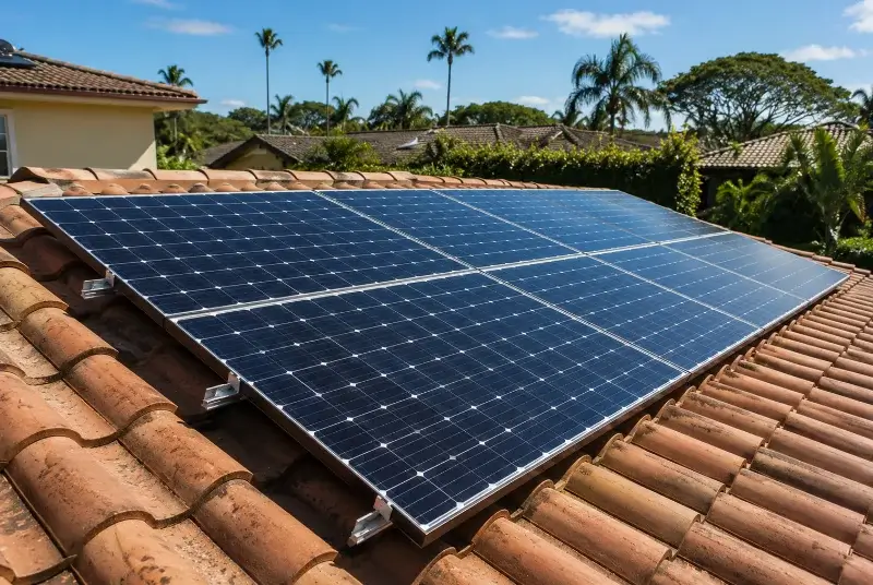 Installation de panneaux solaires à la Trinité-sur-Mer